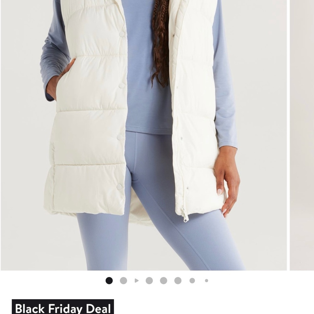 Zella Cream Hooded Puffer Vest